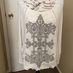 Meadow rue top beautiful detail light weight size small